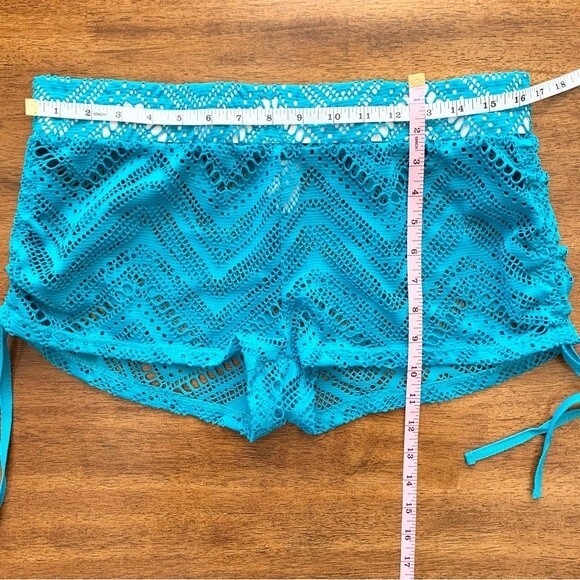 Y2K Mesh Festival Swim Cover Up Beach Shorts Medium - Picture 5 of 6